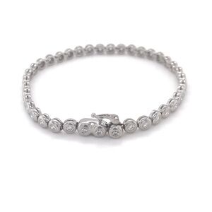 Elegant White Gold Tennis Bracelet